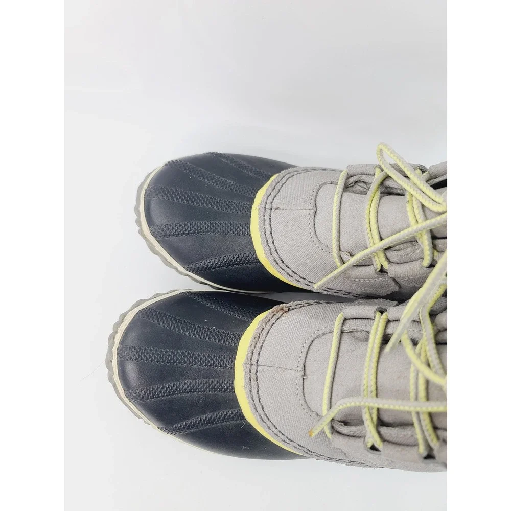 SOREL Solid Fall, Winter Spring Lace Up Waterproof Boots Women Size 8 Gray Black